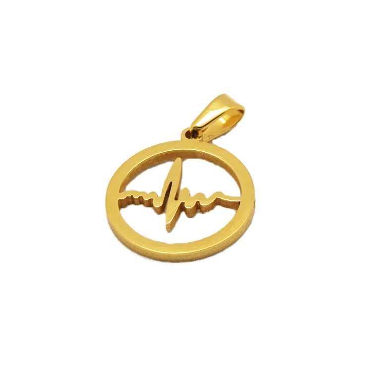 cheap jewelry manufacturers 316l stainless steel circle shape heartbeat design custom men jewelry gold pendant wholesale cheap jewelry manufacturers 316l stainless steel circle shape heartbeat design custom men jewelry gold pendant wholesale