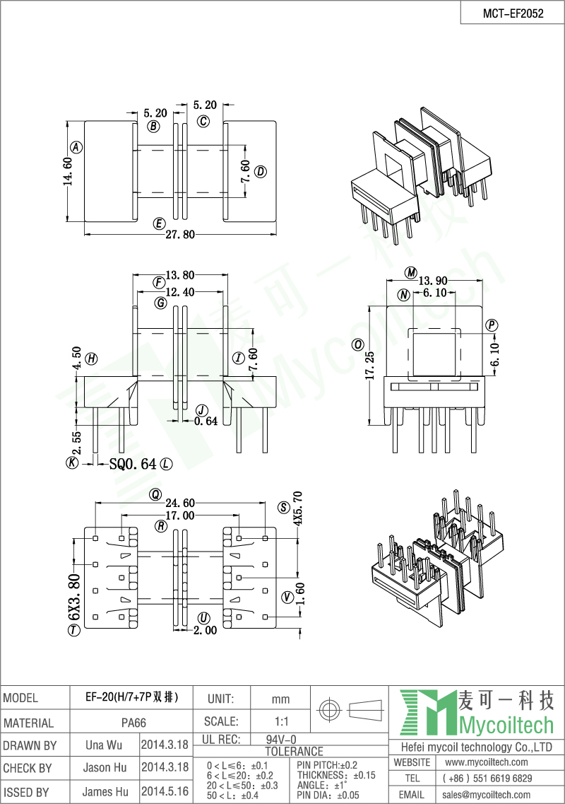 EF20 coil former wholesale