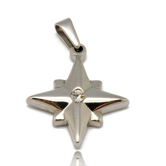 silver compass pendant