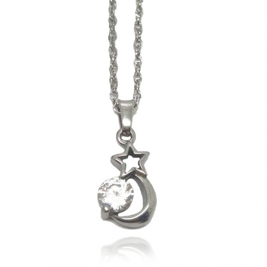 Moon and Star Necklace