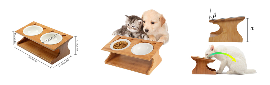 Bamboo Pet Feeder