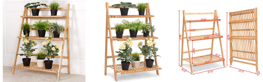 3 Tier Natural Bamboo Plant Stand