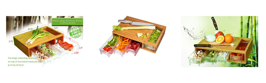 Bamboo Cutting Board with Drawers Bamboo Cutting Board with Drawers