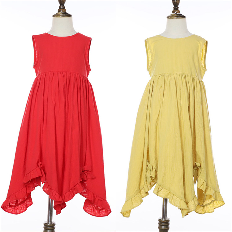 Irregular Sleeveless Girl Dress Irregular Sleeveless Girl Dress
