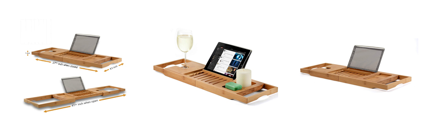 Bamboo Luxury Bathtub Caddy