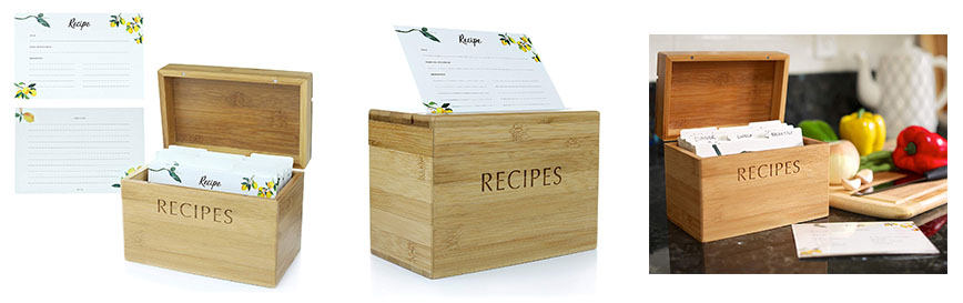 bamboo recipe box