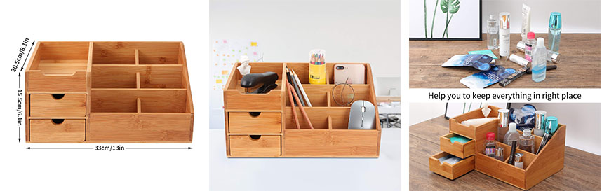 bamboo cosmetic organizer