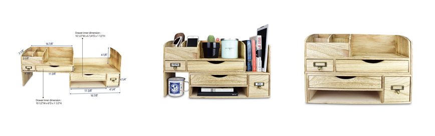 Wooden Desktop Organizer 