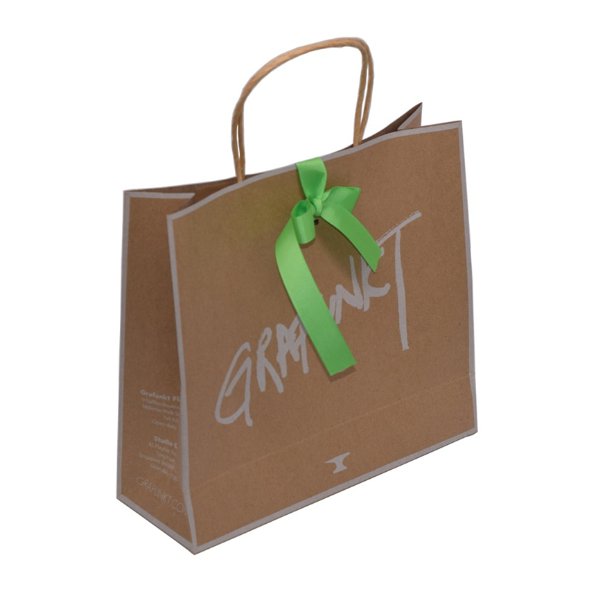 paper shopping bag with ribbon decoration