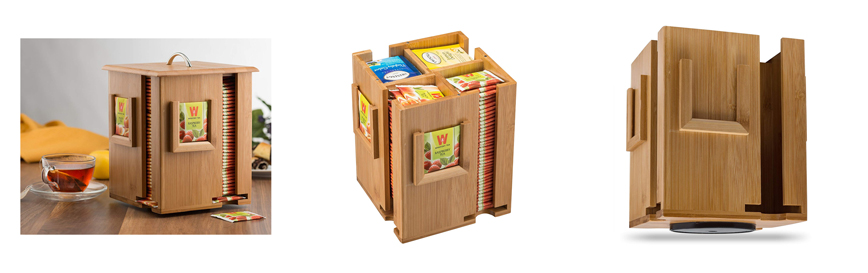 Bamboo Tea Box Storage Organizer