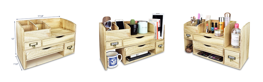 Wooden Desktop Organizer 