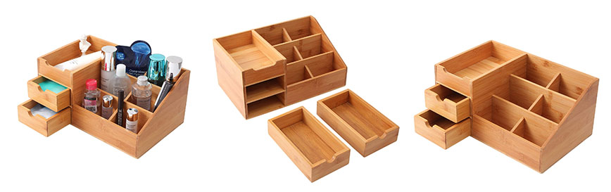 bamboo cosmetic organizer