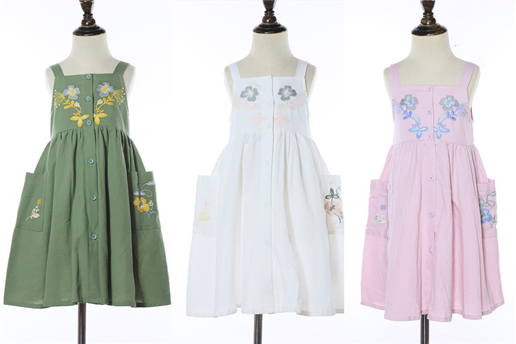 Cotton Kids Sling Sleeveless A-Line Dress Cotton Kids Sling Sleeveless A-Line Dress