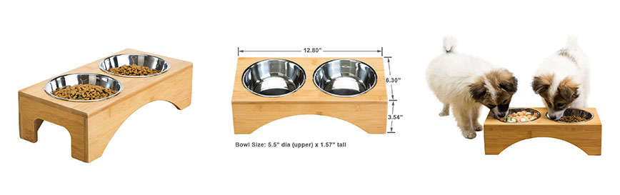 bamboo pet feeder