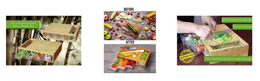 Bamboo Cutting Board with Drawers Bamboo Cutting Board with Drawers