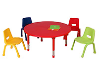 round kindergarten study table and chairs