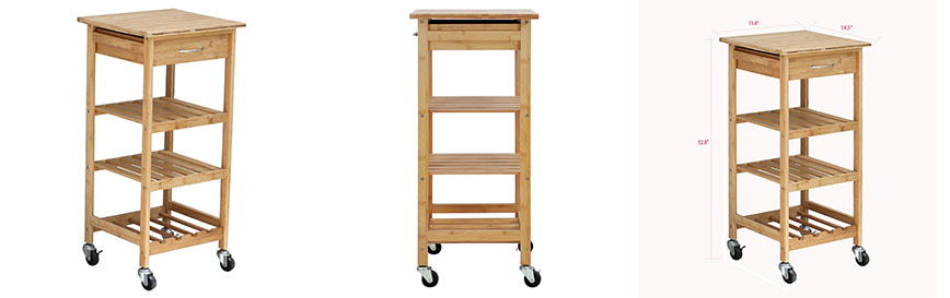 bamboo kitchen trolley