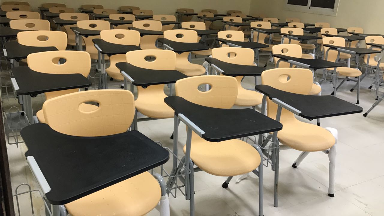 study chair with writing pad