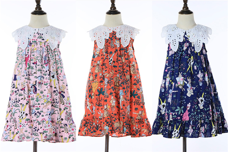 Floral Cotton Girls Dresses 