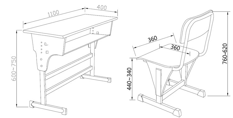 school desk Dimensional