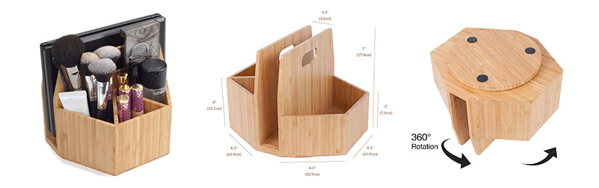 Bamboo Makeup Organizer