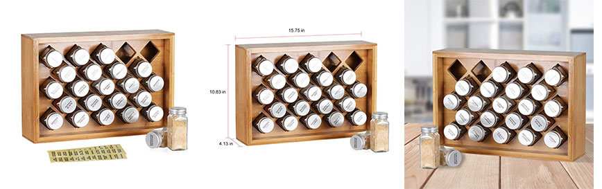 bamboo spice rack