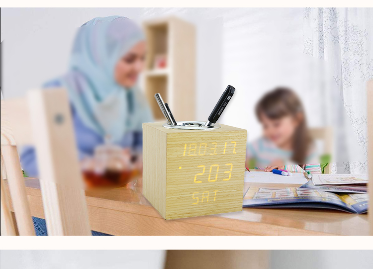 desk pen holder alarm clock