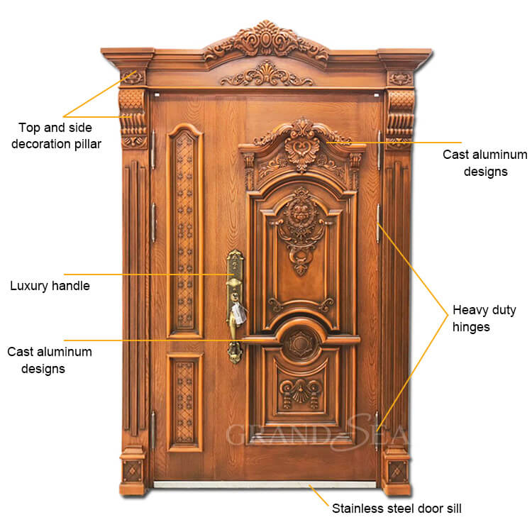 cast aluminum design steel door