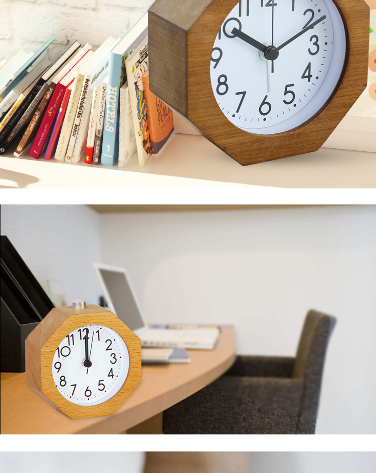 quartz analog hands alarm clock