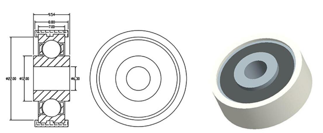 NYLON ROLL BEARING DRAWING 