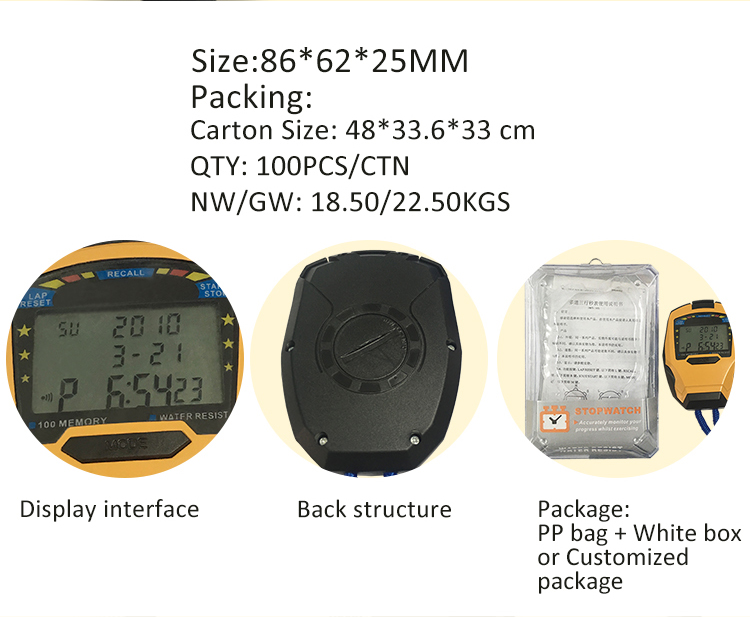 Handheld digital sport stopwatch