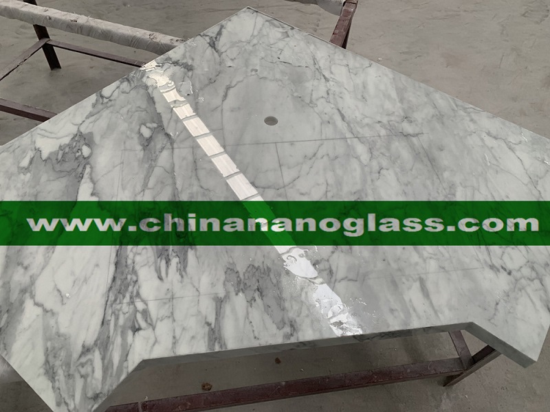 Artificial Calacatta Nanoglass Marble for kitchentops 1 Artificial Calacatta Nanoglass Marble for kitchentops 1