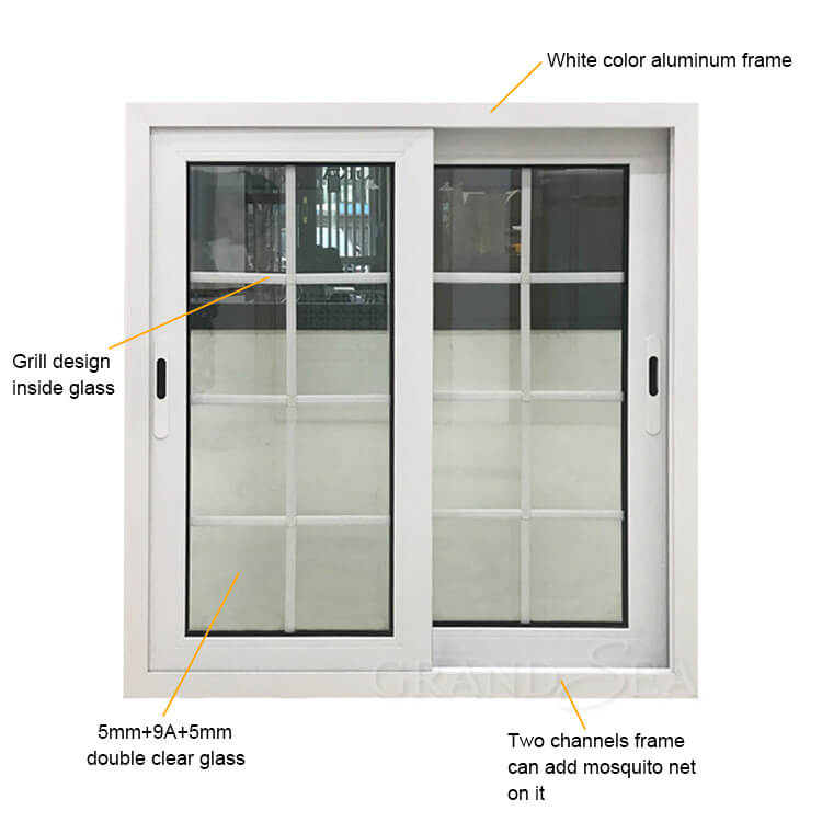 white color aluminum frame window