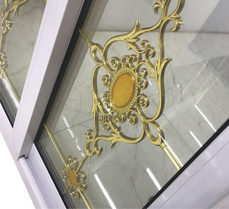 sliding window with flower design