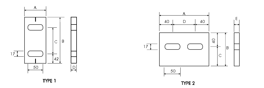 Standard Brackets and Cleats for Multi Hole Purlins