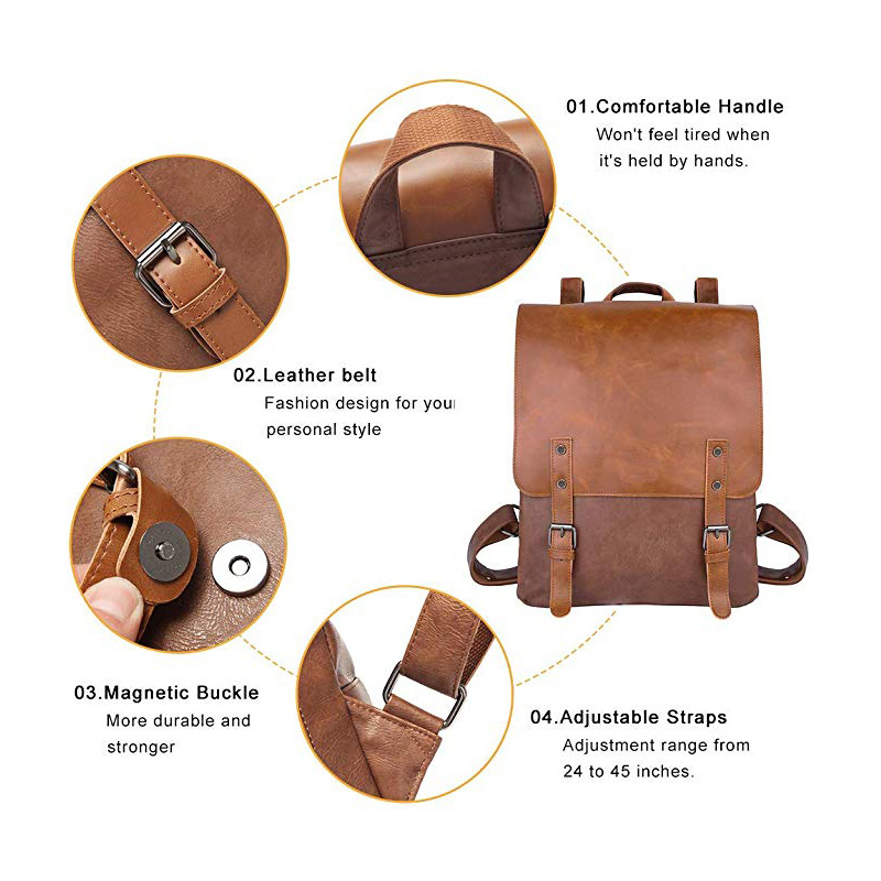 Vintage Leather Casual Backpack