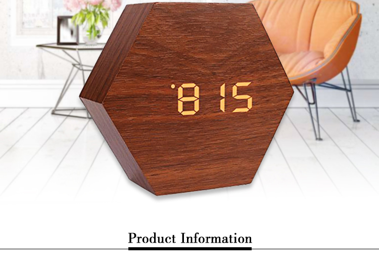 hotel decoration wooden alarm clock