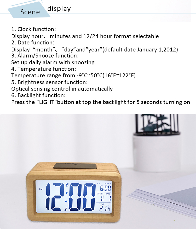 digital silent smart alarm clock