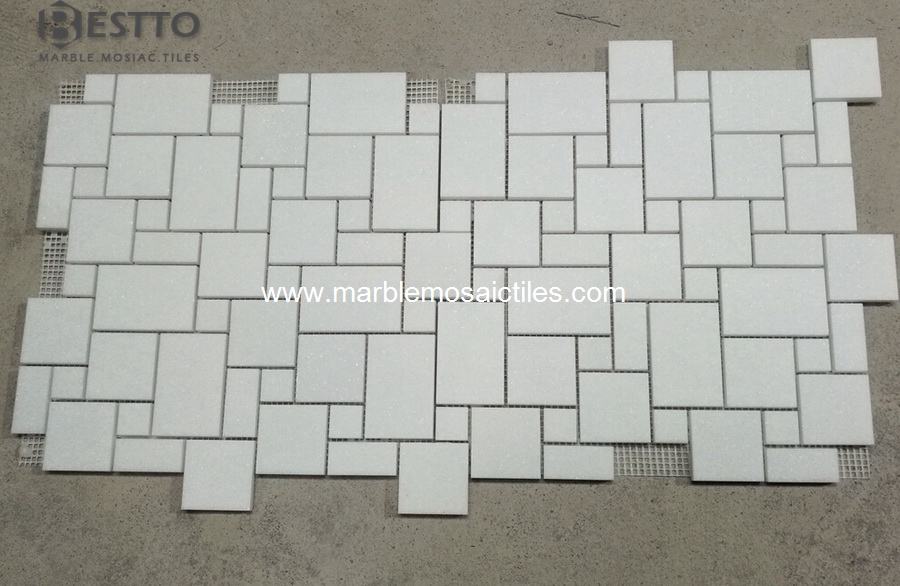 Thassos White French Pattern Mosaic Thassos White French Pattern Mosaic
