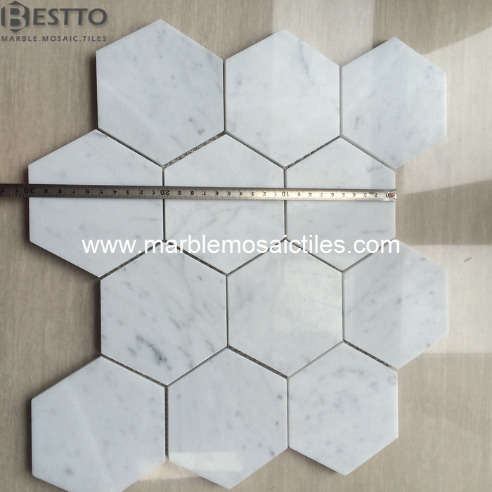 White Carrara Hexagon Mosaic White Carrara Hexagon Mosaic