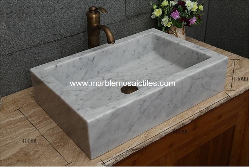 White Carrara sinks