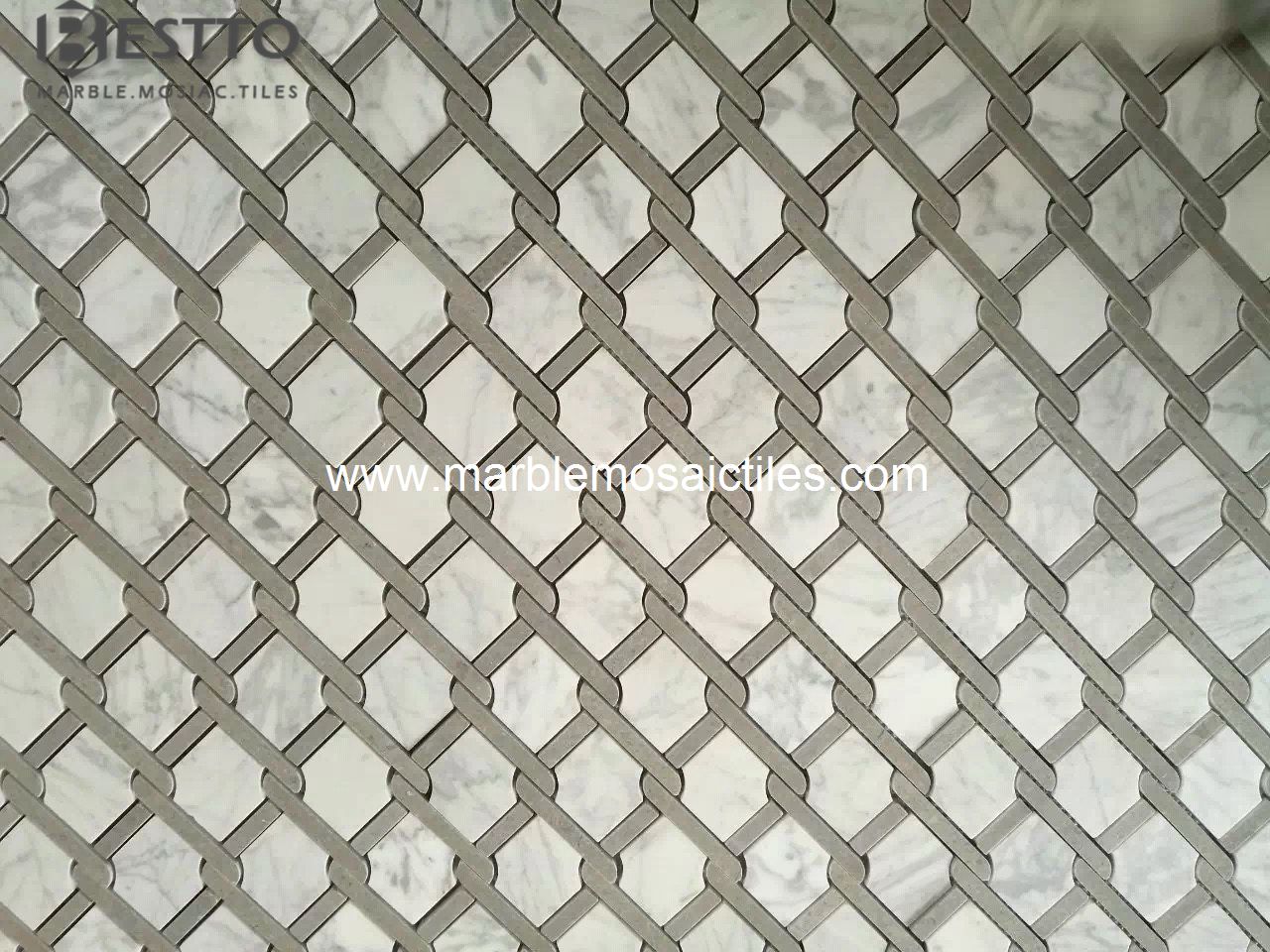 White Carrara Argyle Design