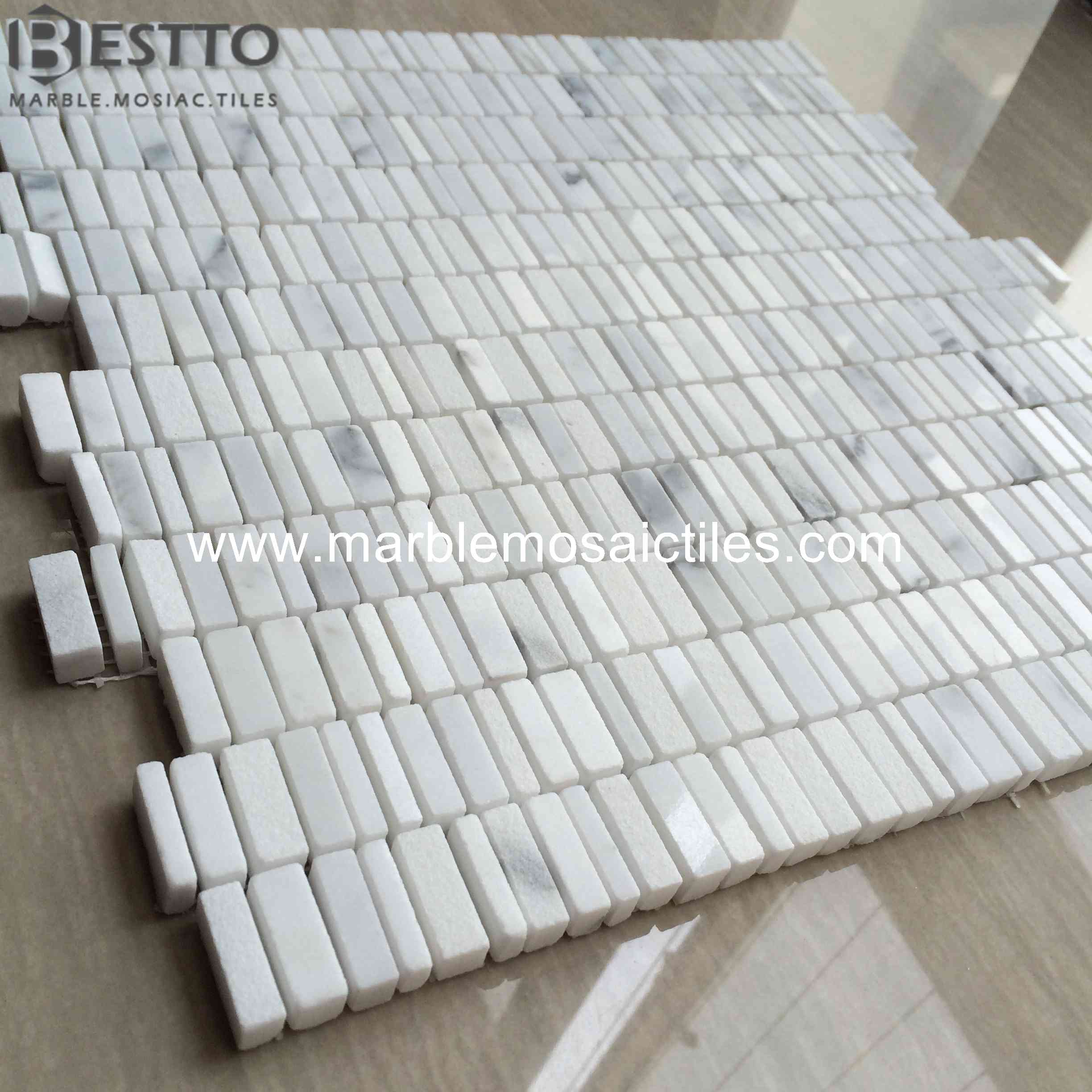 Statuary White Small vertical Mosaic Statuary White Small vertical Mosaic