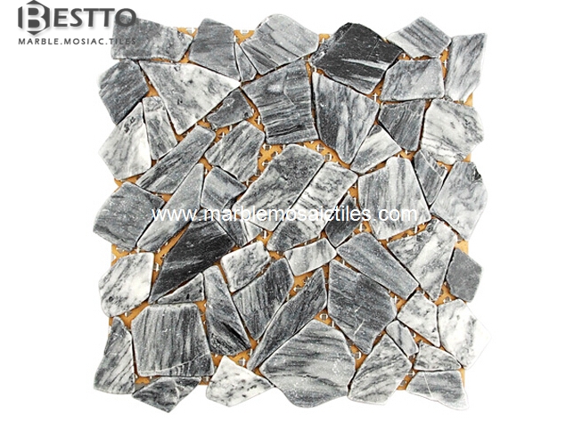 Grey Marble Crazy mix tumbled mosaic tile Grey Marble Crazy mix tumbled mosaic tile