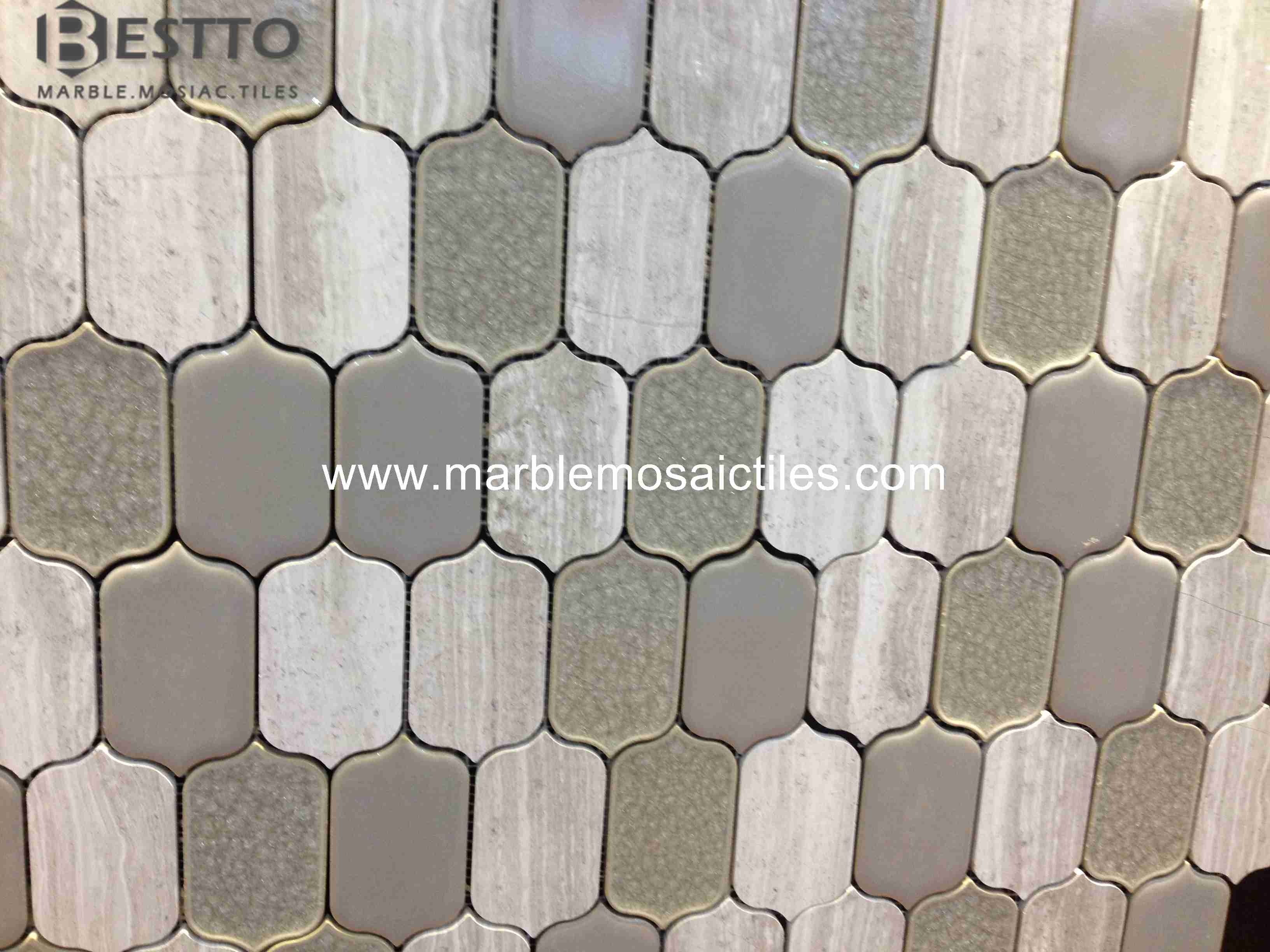 Wood vein Marble Blend Porcelain Mosaic