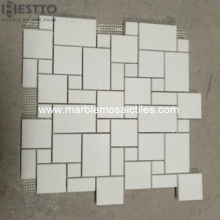 Thassos White French Pattern Mosaic Thassos White French Pattern Mosaic