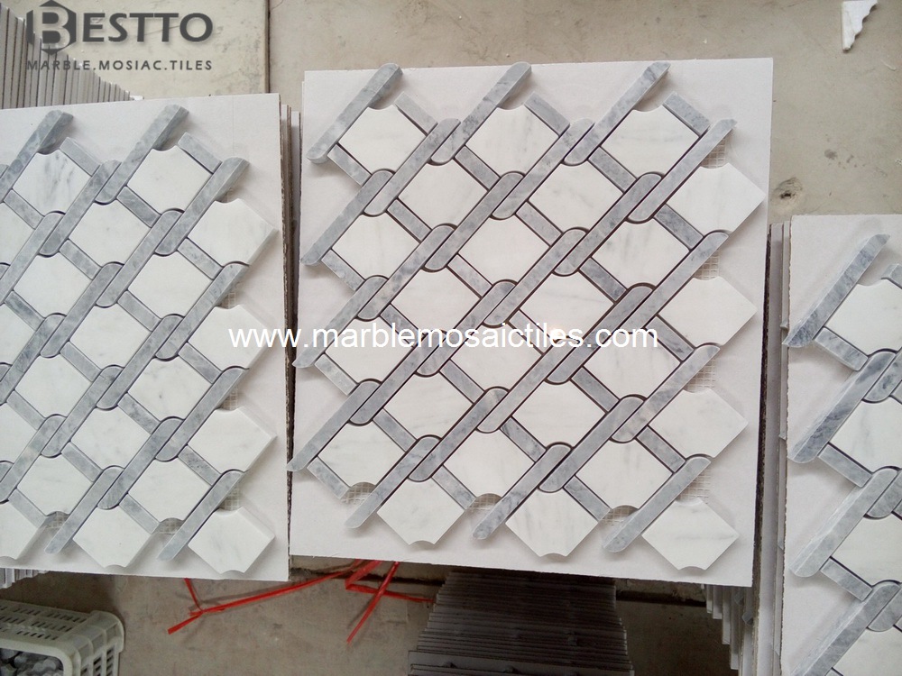 White Carrara mix grey Argyle Design White Carrara mix grey Argyle Design