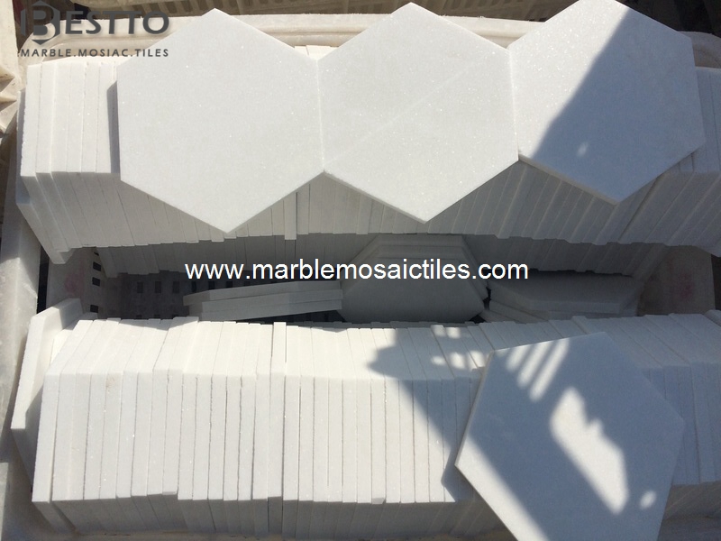 Thassos White Hexagon Tiles Thassos White Hexagon Tiles