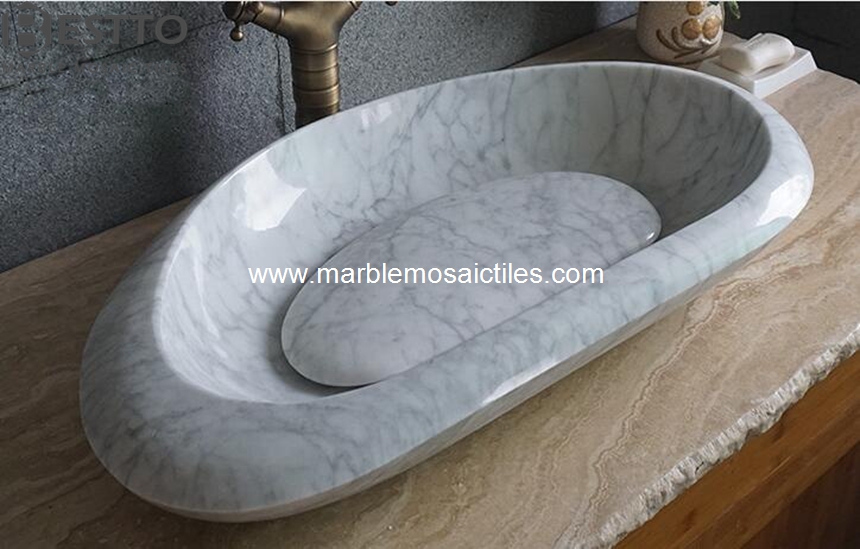 White Carrara sinks