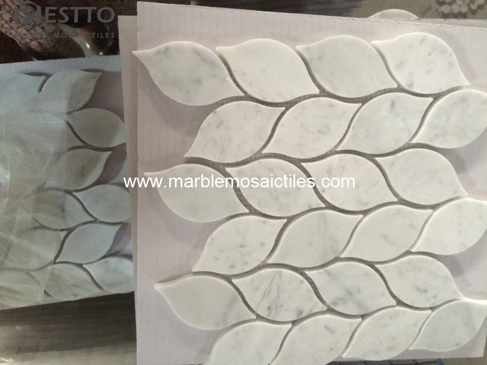 Carrara leaves Mosaic Tiles